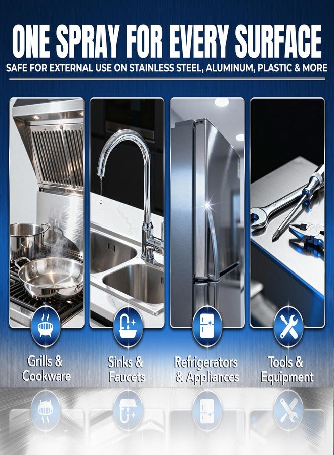 Sheila Shine 10oz Stainless Steel Cleaner and Polish - Cleans, Polishes & Protects Kitchen Appliances, Refrigerators, Sinks, Ovens & Grills - Stainless Steel Sink Cleaner for Kitchen Sink - Image 4